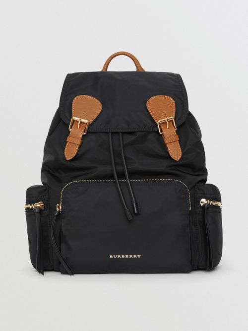 the large rucksack in technical nylon and leather