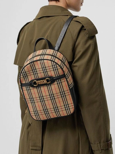 Shop Burberry The 1983 Check Link Backpack In Black