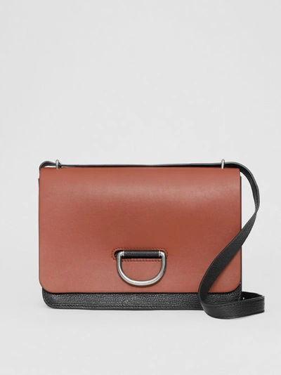Shop Burberry The Medium Leather D-ring Bag In Tan/black