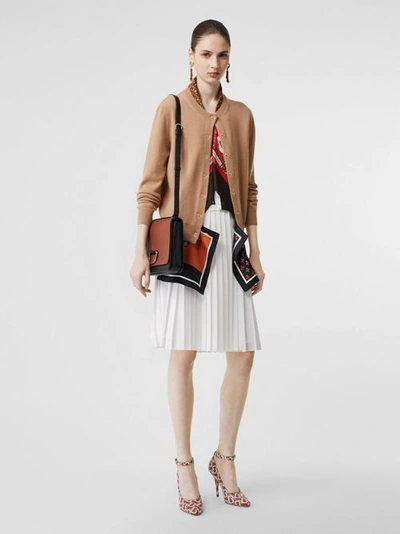 Shop Burberry The Medium Leather D-ring Bag In Tan/black