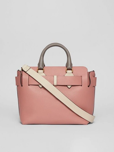 Shop Burberry The Small Tri-tone Leather Belt Bag In Limestone/dusty Rose