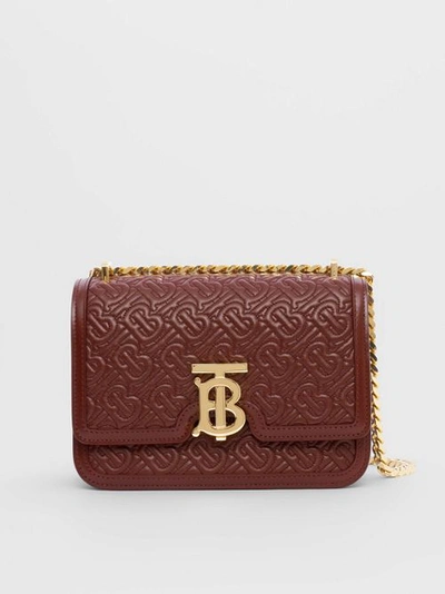 Burberry Small Quilted Monogram Lambskin Tb Bag In Oxblood ModeSens