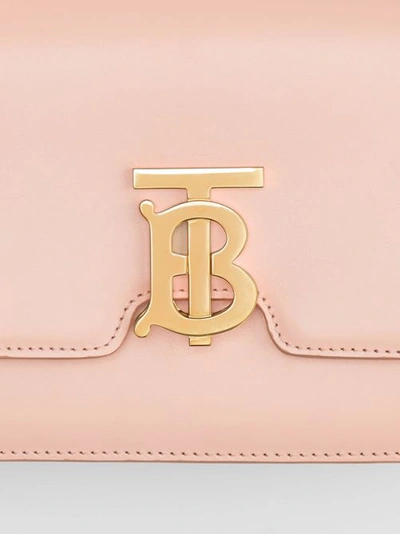 Shop Burberry Small Leather Tb Bag In Rose Beige