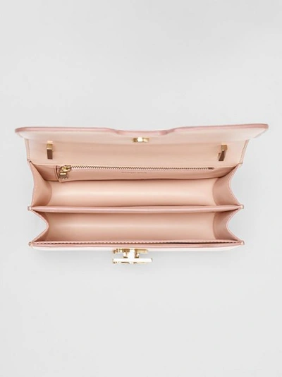 Shop Burberry Small Leather Tb Bag In Rose Beige