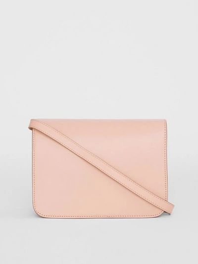 Shop Burberry Small Leather Tb Bag In Rose Beige