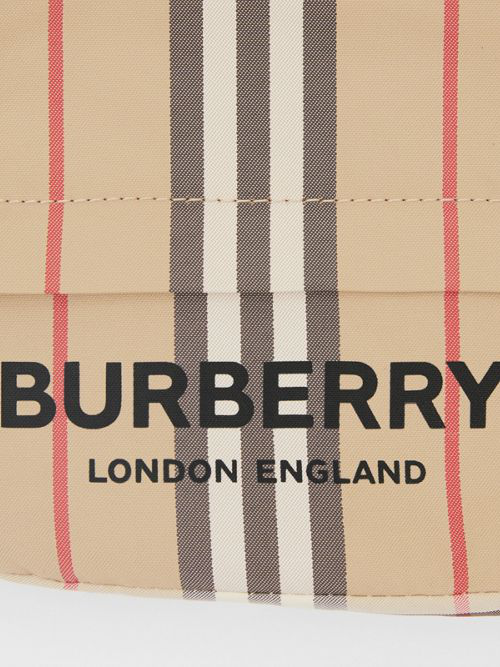 Burberry Logo Print Icon Stripe Nylon 