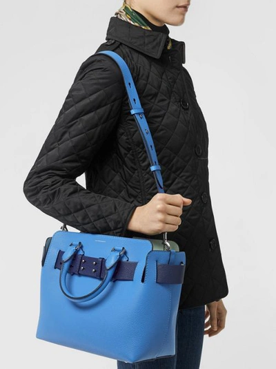 Shop Burberry The Small Leather Belt Bag In Hydrangea Blue