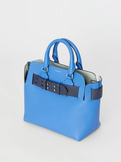 Shop Burberry The Small Leather Belt Bag In Hydrangea Blue