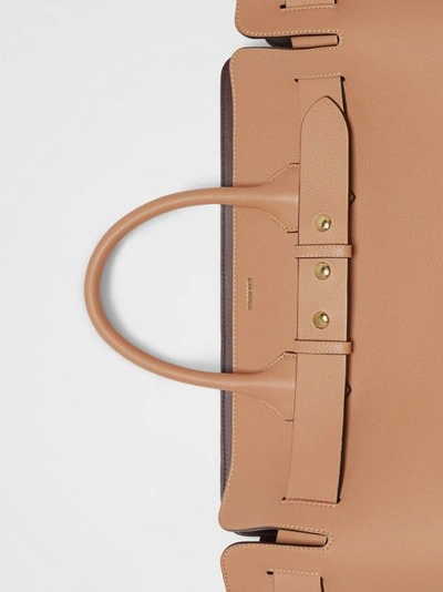 Shop Burberry The Large Leather Triple Stud Belt Bag In Light Camel