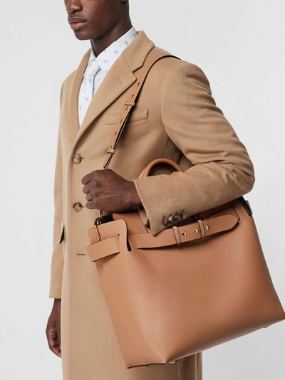 Shop Burberry The Large Leather Triple Stud Belt Bag In Light Camel