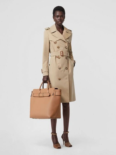 Shop Burberry The Large Leather Triple Stud Belt Bag In Light Camel