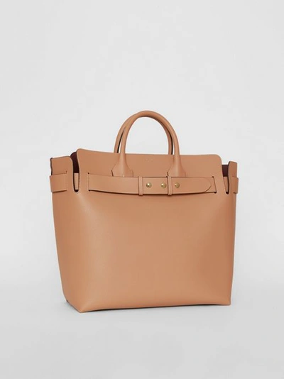 Shop Burberry The Large Leather Triple Stud Belt Bag In Light Camel