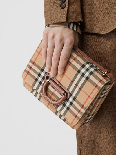 Shop Burberry The Small Vintage Check D-ring Bag In Archive Beige