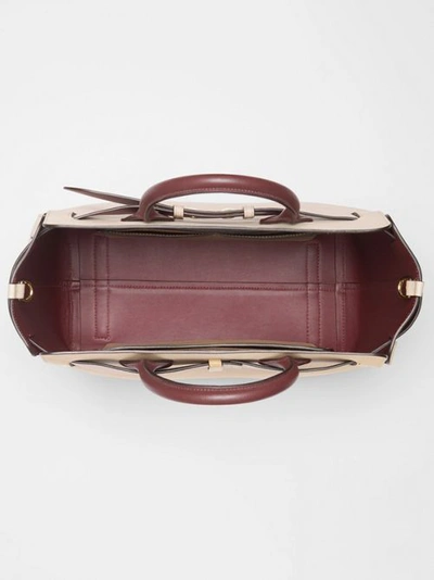 Shop Burberry The Medium Tri-tone Leather Belt Bag In Limestone/pale Drift