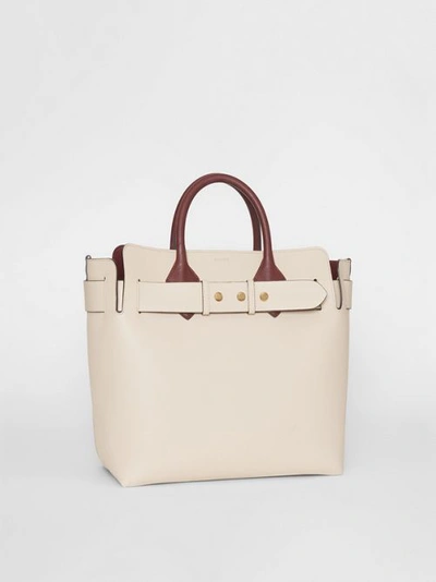 Shop Burberry The Medium Tri-tone Leather Belt Bag In Limestone/pale Drift