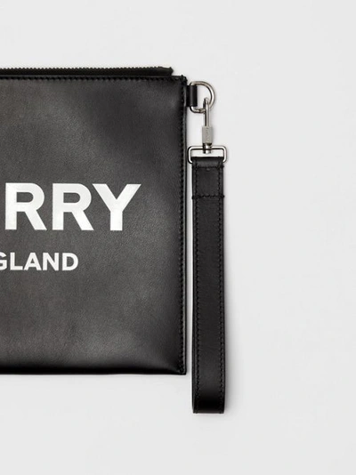 Shop Burberry Logo Print Zip Pouch In Black