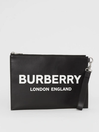 Shop Burberry Logo Print Zip Pouch In Black