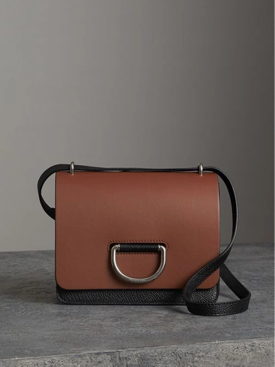 Shop Burberry The Small Leather D-ring Bag In Tan/black