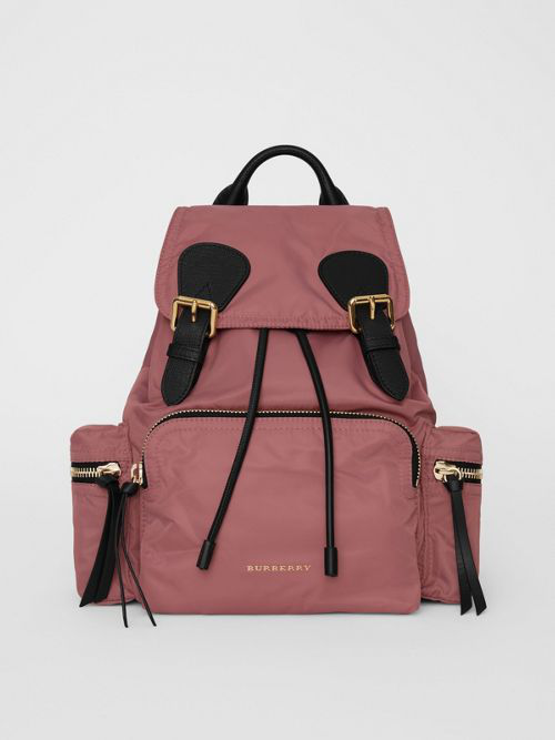 the medium rucksack in technical nylon and leather