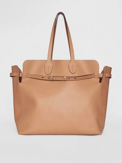 Shop Burberry The Large Soft Leather Belt Bag In Light Camel