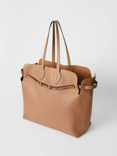 Shop Burberry The Large Soft Leather Belt Bag In Light Camel