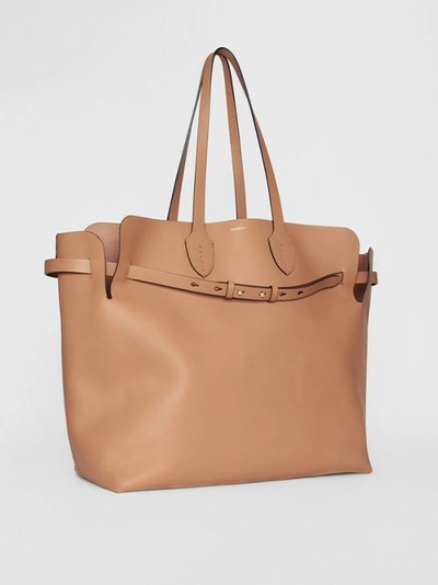 Shop Burberry The Large Soft Leather Belt Bag In Light Camel