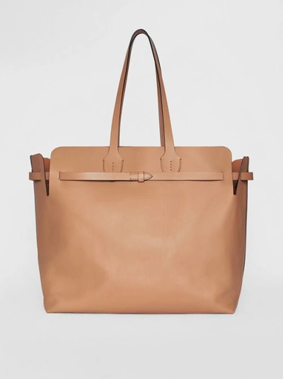 Shop Burberry The Large Soft Leather Belt Bag In Light Camel