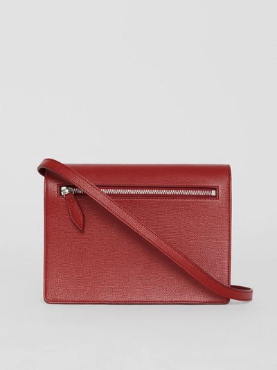 Shop Burberry Small Vintage Check And Leather Crossbody Bag In Crimson