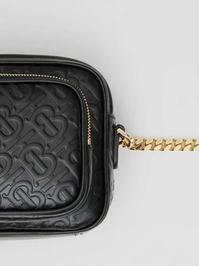 Shop Burberry Monogram Leather Camera Bag In Black