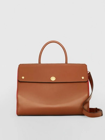 Shop Burberry Medium Leather Elizabeth Bag In Malt Brown