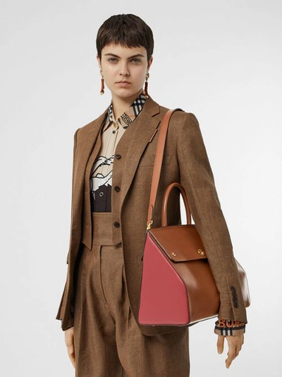 Shop Burberry Medium Leather Elizabeth Bag In Malt Brown