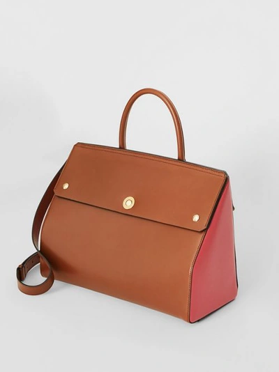 Shop Burberry Medium Leather Elizabeth Bag In Malt Brown