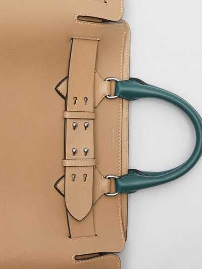 Shop Burberry The Medium Tri-tone Leather Belt Bag In Light Camel