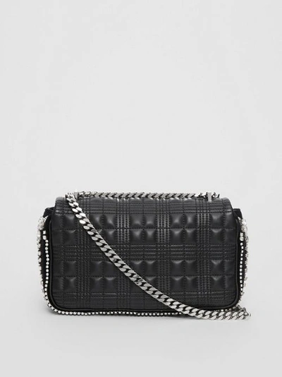 Shop Burberry Small Crystal Detail Quilted Lambskin Lola Bag In Black