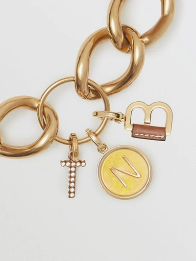 Shop Burberry Crystal ‘c' Alphabet Charm