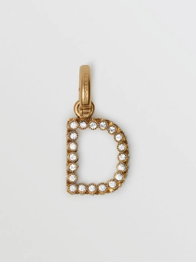 Shop Burberry Crystal ‘d' Alphabet Charm