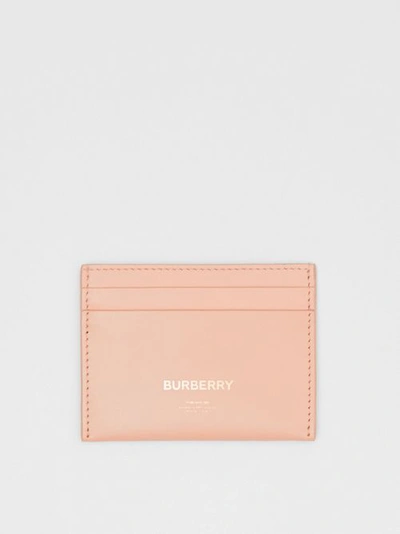 Shop Burberry Horseferry Print Leather Card Case In Blush Pink