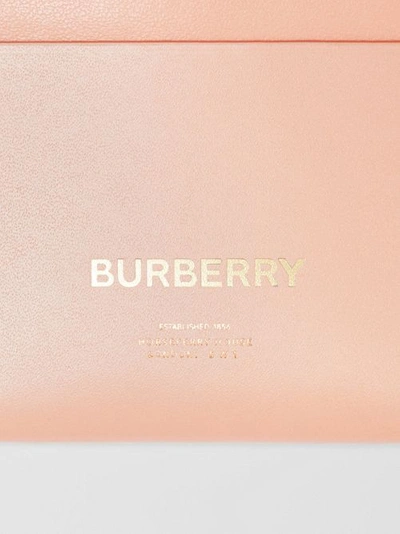 Shop Burberry Horseferry Print Leather Card Case In Blush Pink