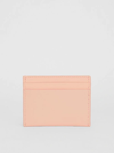 Shop Burberry Horseferry Print Leather Card Case In Blush Pink