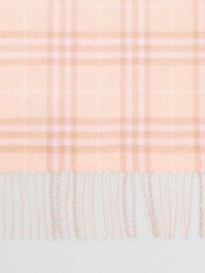 Shop Burberry The Classic Vintage Check Cashmere Scarf In Dusty Pink