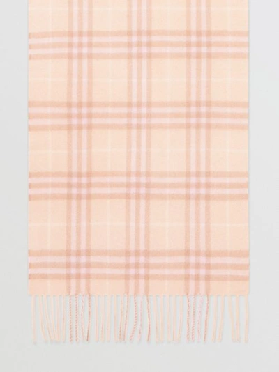 Shop Burberry The Classic Vintage Check Cashmere Scarf In Dusty Pink