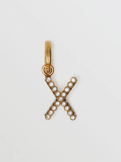 Shop Burberry Crystal ‘x' Alphabet Charm