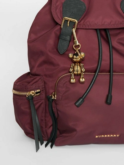 Shop Burberry Gold-plated Thomas Bear Charm In Black/light Gold