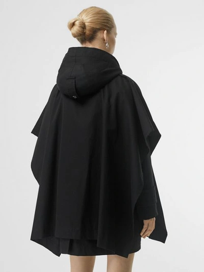 Shop Burberry Triple Buckle Cotton Gabardine Cape Coat In Black