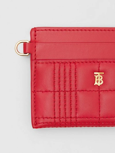 Shop Burberry Monogram Motif Quilted Lambsk In Bright Red