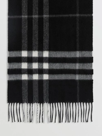 Shop Burberry The Classic Check Cashmere Scarf In Black Check