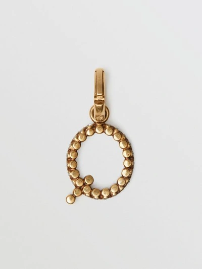 Shop Burberry Crystal ‘q' Alphabet Charm