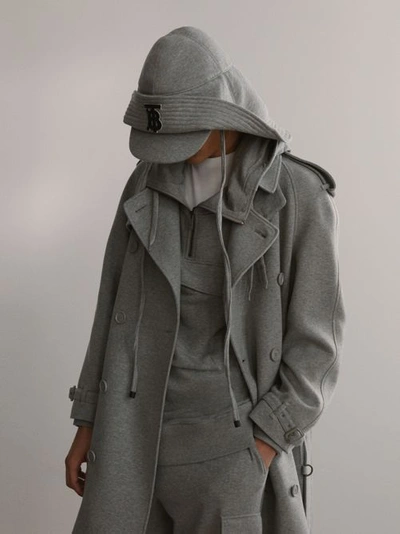 Shop Burberry Monogram Motif Rain Hat In Light Grey Melange