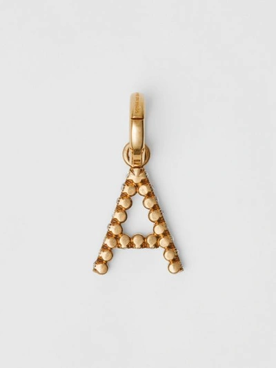 Shop Burberry Crystal ‘a' Alphabet Charm