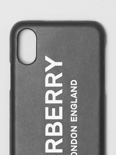 Shop Burberry Logo Print Leather Iphone X/xs Case In Black